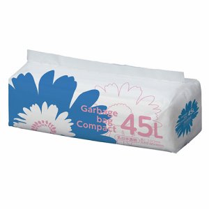 S45LDW ゴミ袋 コンパクト 乳白半透明 45L 汎用品 (563-3542) 1パック＝50枚