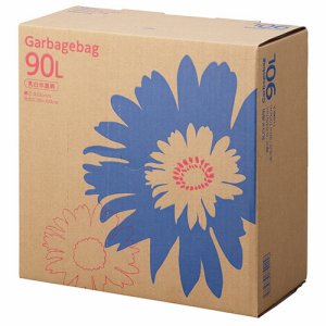 J90LDW ゴミ袋 コンパクト 乳白半透明 90L BOXタイプ 汎用品 (563-7052) 1箱＝110枚