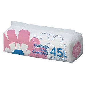 S45LDT ゴミ袋 コンパクト 透明 45L 1セット600枚 汎用品 (767-0923) 1セット=12パック