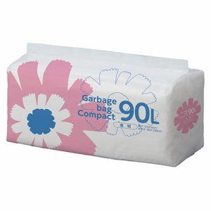 S90LDT ゴミ袋 コンパクト 透明 90L 汎用品 (563-3597) 1パック=50枚