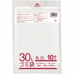 クラフトマン HK-100 業務用乳白半透明 メタロセン配合厚手ゴミ袋 30L (069-2386) 1パック=10枚