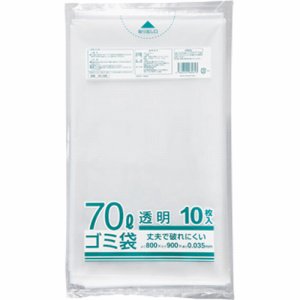 クラフトマン HK-088 業務用透明 メタロセン配合厚手ゴミ袋 70L (466-6936) 1パック=10枚