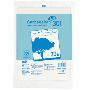 TG-L30T リサイクルポリ袋 透明 30L 30枚パック 汎用品 (068-9771) 1パック=30枚