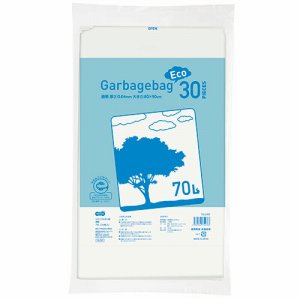 TG-L70T リサイクルポリ袋 透明 70L 30枚パック 汎用品 (068-9795) 1パック=30枚