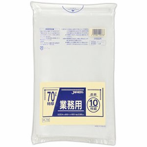 ジャパックス PL-78 業務用 特厚ポリ袋 透明 70L (261-9815) 1パック=10枚