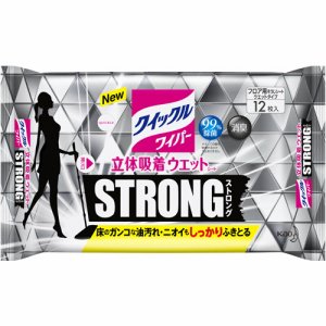 花王 359087 クイックルワイパー 立体吸着ウエットシート ストロング (768-7662) 1セット＝36枚(12枚×3パ