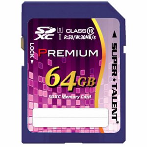 スーパータレント ST64SU1P UHS-I対応SDXCメモリーカード CLASS10 64GB (487-5505)