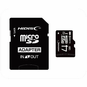 HIDISC HDMCSDH4GCL10UIJP3 MICROSDHCカード 4GB CLASS10 UHS-I対応 SD変換ア