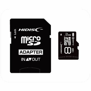 HIDISC HDMCSDH8GCL10UIJP3 MICROSDHCカード 8GB CLASS10 UHS-I対応 SD変換ア