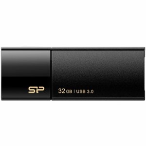 SiliconPower SP032GBUF3B05V1K USB3.0 スライド式フラッシュメモリ 32GB ブラック (48
