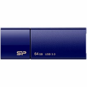 SiliconPower SP064GBUF3B05V1D USB3.0 スライド式フラッシュメモリ 64GB ネイビー (48