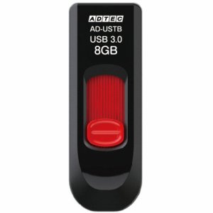 アドテック AD-USTB8G-U3R USB3.0 スライド式フラッシュメモリ 8GB ブラック&レッド (488-6402)