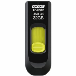 アドテック AD-USTB32G-U3R USB3.0 スライド式フラッシュメモリ 32GB ブラック&イエロー (488-64