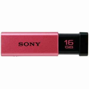 SONY USM16GT P USBメモリー ポケットビット Tシリーズ 16GB ピンク キャップレス (388-3310)