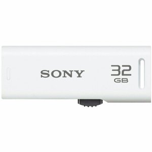 SONY USM32GR W スライドアップ USBメモリー ポケットビット 32GB ホワイト キャップレス (487-582
