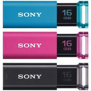 SONY USM16GU 3C USBメモリー ポケットビット カラーミックスパック 16GB ブルー ピンク ブラック (48