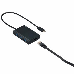 ELECOM EDC-GUC3H-B 有線LANアダプター GIGA対応 USB3.1(TYPE-C) USBハブ機能付 ブラッ