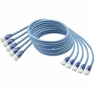 TTBU5EX5TA 爪折れ防止LANケーブル(CAT5E) ブルー 5m 5本パック 汎用品 (240-5568) 1パック=