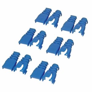 ELECOM LD-ABBU6 後付タイプコネクタ保護カバー ブルー (045-4742) 1セット=6個