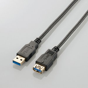 ELECOM USB3-E10BK USB3.0延長ケーブル Aオス-Aメス 1.0M ブラック (240-9825)