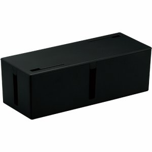 バッファロー BSTB01LBK ケーブルボックス 電源タップ&ケーブル収容 Lサイズ ブラック (145-1573)