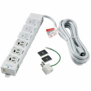 ELPA OAT-JPC63SB カバー付事務所向けタップ 耐雷サージ機能付 6個口 3m