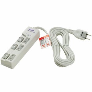 ELPA WBS-LU303B(W) 耐雷サージ LEDランプスイッチ付タップ(上差し) 3個口 3m