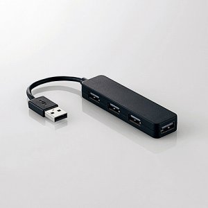 ELECOM U2H-SN4NBBK USB2.0ハブ(コンパクトタイプ) ブラック (245-7116)