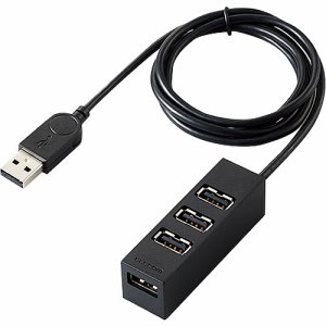 ELECOM U2H-TZ427BBK 機能主義USBハブ 4ポート ケーブル長100CM ブラック (248-6444)
