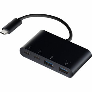 ELECOM U3HC-A423P5BK USB TYPE-Cコネクタ搭載USBハブ(PD対応) ブラック (248-9315)