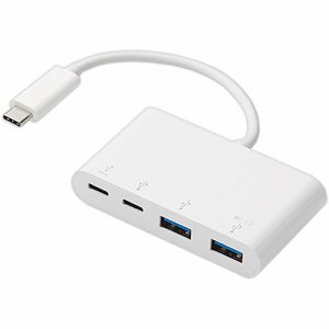 ELECOM U3HC-A423P5WH USB TYPE-Cコネクタ搭載USBハブ(PD対応) ホワイト (248-9322)