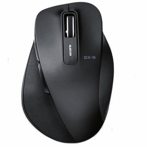 ELECOM M-XGM10DBBK EX-G ワイヤレスBLUELEDマウス Mサイズ ブラック (244-0774)