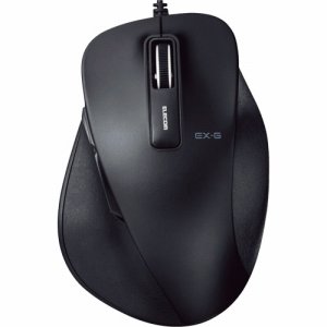 ELECOM M-XGL10UBBK EX-G 有線BLUELEDマウス Lサイズ ブラック (244-0866)