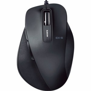 ELECOM M-XGM10UBBK EX-G 有線BLUELEDマウス Mサイズ ブラック (244-0873)