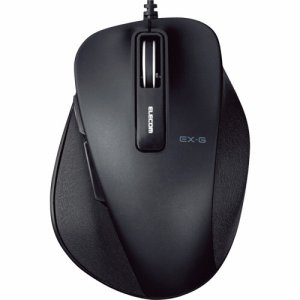 ELECOM M-XGS10UBBK EX-G 有線BLUELEDマウス Sサイズ ブラック (244-0880)