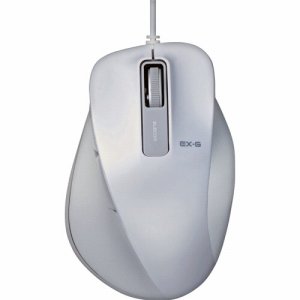 ELECOM M-XGL10UBWH EX-G 有線BLUELEDマウス Lサイズ ホワイト (245-3644)