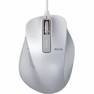 ELECOM M-XGM10UBWH EX-G 有線BLUELEDマウス Mサイズ ホワイト (245-3651)