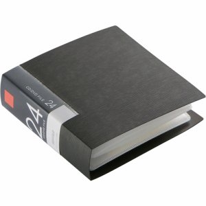バッファロー BSCD01F24BK CD&DVDファイルケース ブックタイプ 24枚収納 ブラック (144-4872)