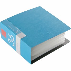 バッファロー BSCD01F36BL CD&DVDファイルケース ブックタイプ 36枚収納 ブルー (244-6738)