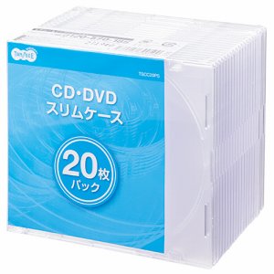 TSCC20PS 5MM厚スリムCDプラケース 汎用品 (241-5819) 1パック=20枚