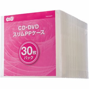 TSCC30PP 5MM厚スリムCDPPケース 5パックセット 汎用品 (940-3529) 1セット＝5パック(1パック＝30