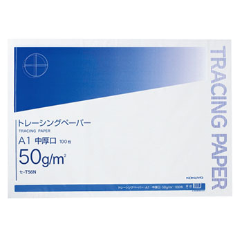 コクヨ セ-T56N ナチュラルトレーシングペーパー中厚口 無地 A1 50g/m2 (035-0358) 1冊=100枚