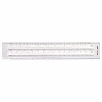 ライオン事務器 H-30 ヘキサスケール 全長370mm×厚サ5mm 再生アクリル樹脂 (318-1737)