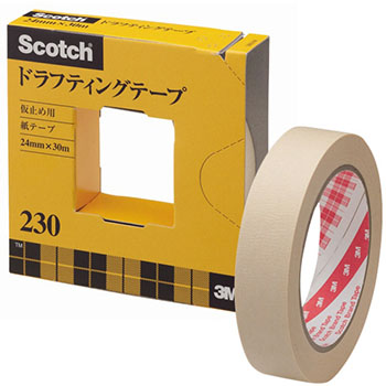 3M 230-3-24 スコッチ ドラフティングテープ 230 大巻 24mm×30m 5巻セット (919-1853) 1セッ