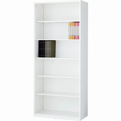 クウォール システム収納庫 オープン書庫浅型 下置用 幅900 高さ2100 ホワイト