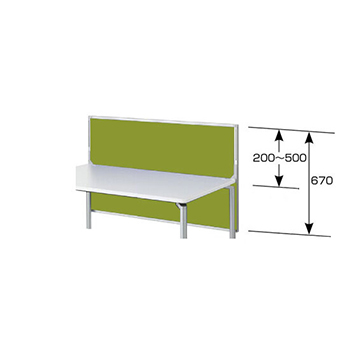 デスクパネル 布張りパネルタイプ 幕板兼用型（H670） リーフ