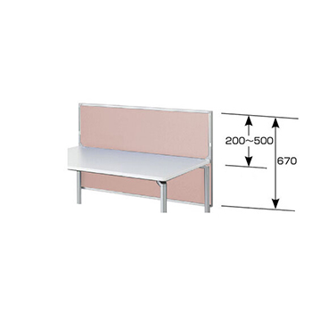 デスクパネル 布張りパネルタイプ 幕板兼用型（H670） サーモン