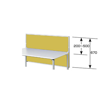 デスクパネル 布張りパネルタイプ 幕板兼用型（H670） マスタード