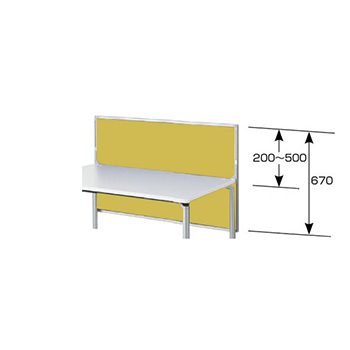 デスクパネル 布張りパネルタイプ 幕板兼用型（H670） マスタード