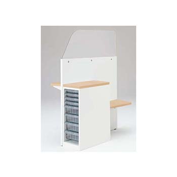 採血ブース 左置き用サブテーブル付 コンビクリスタル ネオウッドライト天板